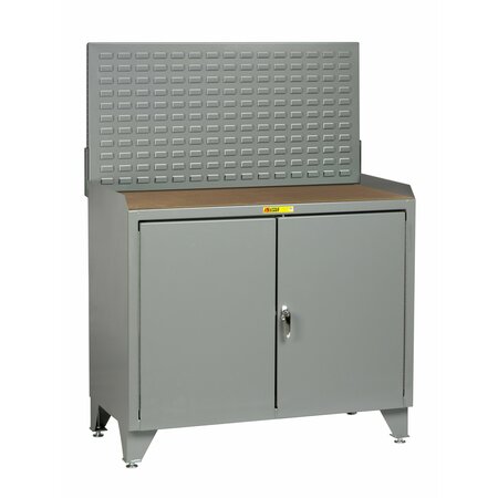 LITTLE GIANT Counter Height Bench Cabinet, 36"W, Solid Doors, Hardboard, Louvered MH3LL-2D-2436LP